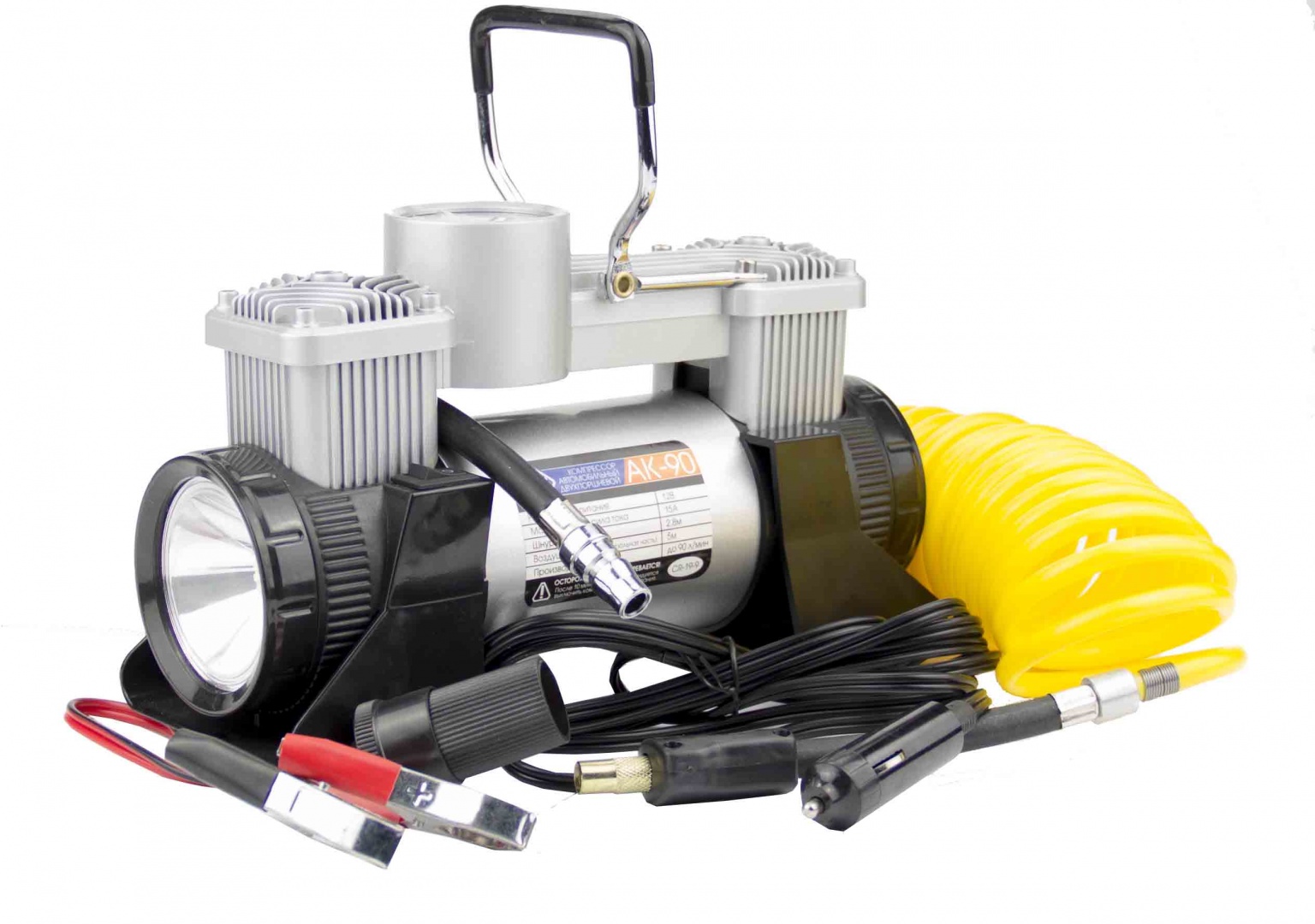 Компрессор "Nova Bright" АК-85L двухпоршневой, до 85 л/мин., 150 PSI, 12В, металлический корпус, в сумке 