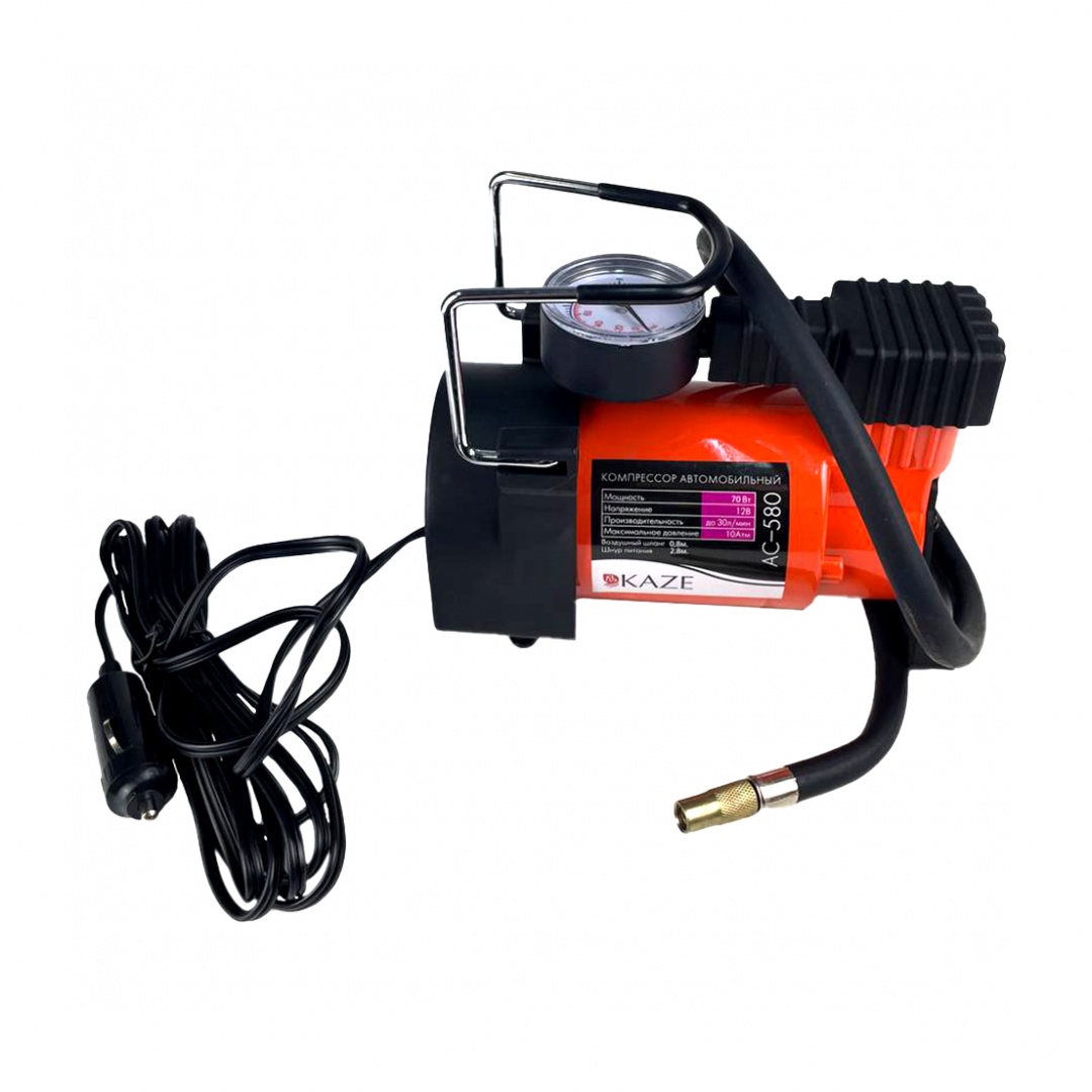 Компрессор "KAZE" АC-580, до 30 л/мин, 150 PSI, 12В