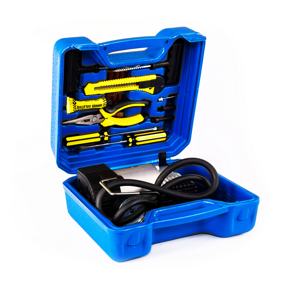 Компрессор "Nova Bright" АК-35, 35 л/мин., 150 PSI, 12В, металлический корпус, пластиковый кейс с инструментами