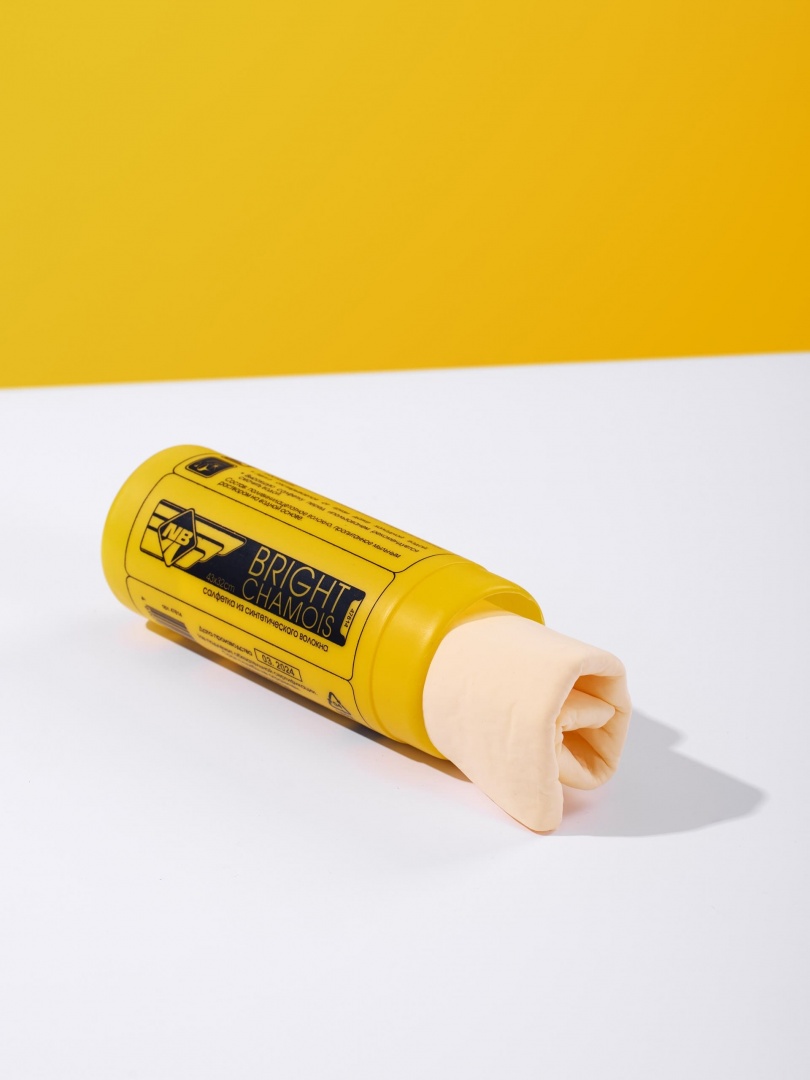 Салфетка "Nova Bright" из синтетической замши в тубе, маленькая (32х43см)/100