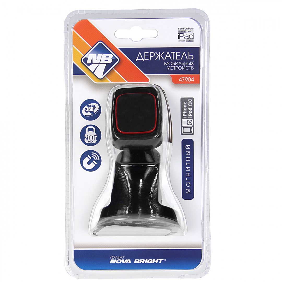 Держатель моб. устройств "Nova Bright" магнитный, на присоске с фиксатором