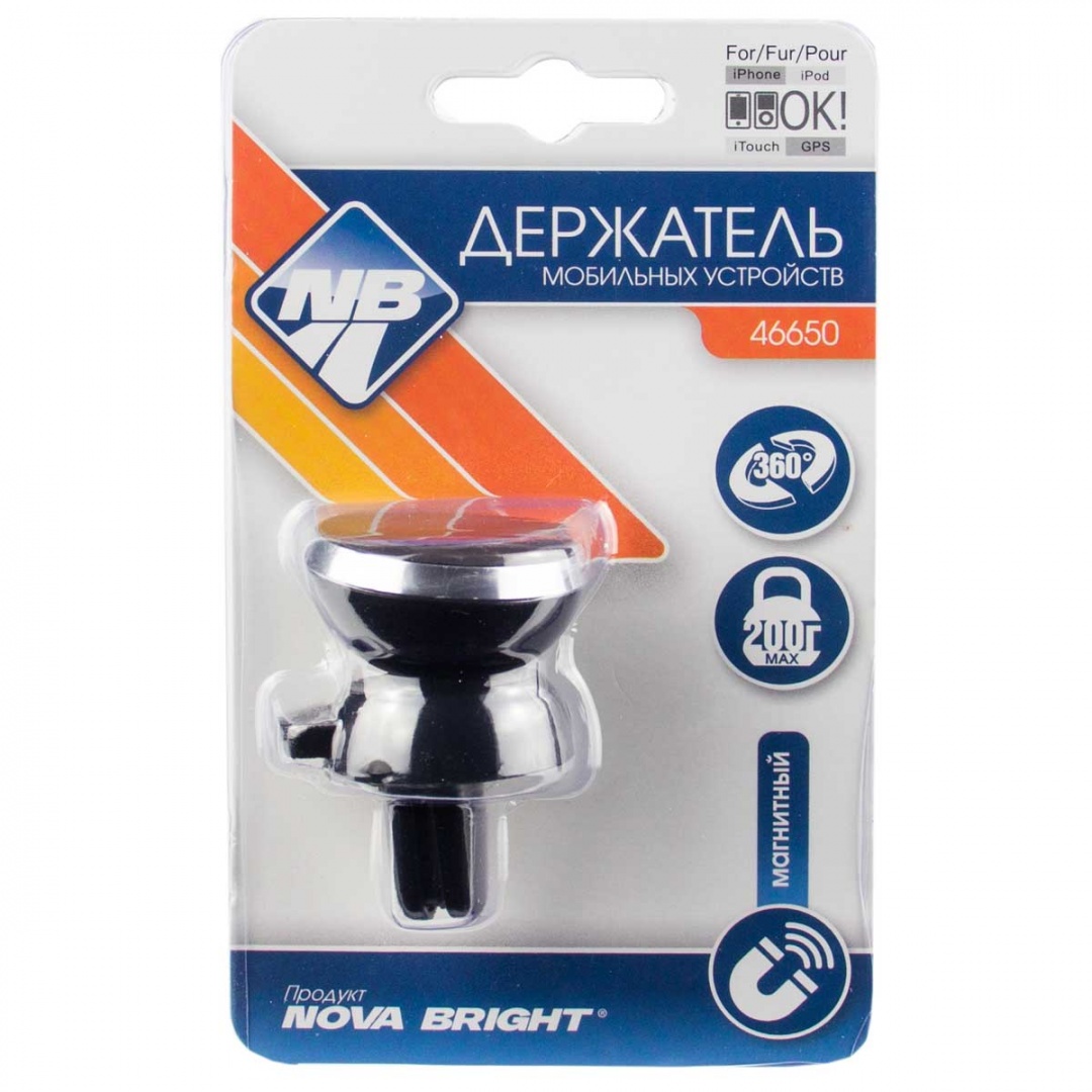 Держатель моб. устройств "Nova Bright" магнитный, на прищепке