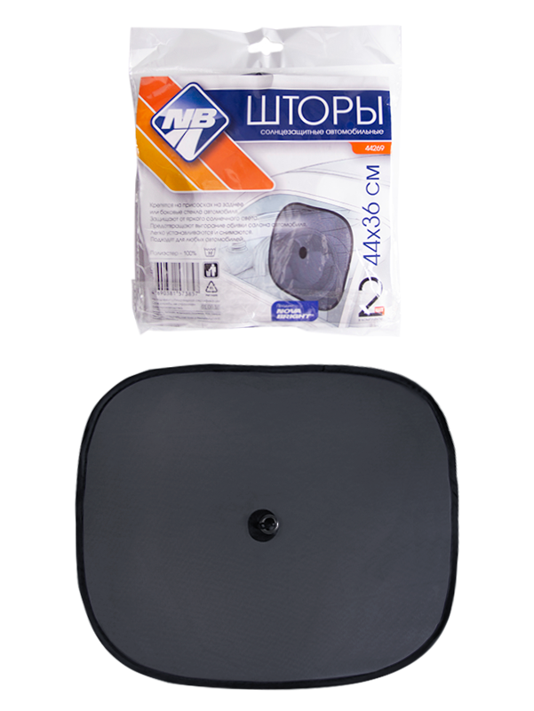 Штора солнцезащитная "Nova Bright" на присосках, для боковых стекол, с рисунком, 44х36см (2шт)