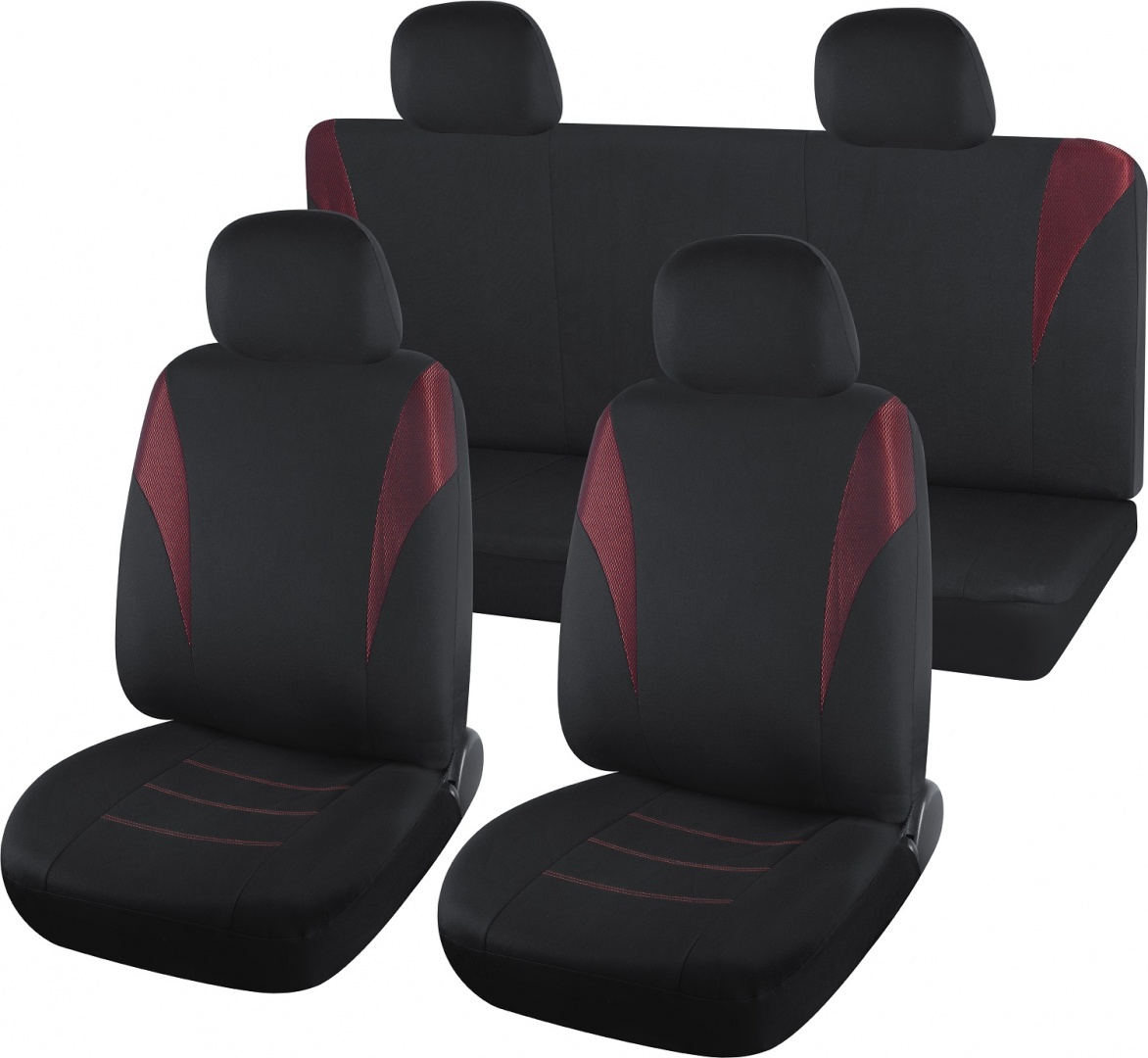 Чехлы на сиденья "Nova Bright-fusion" "ARIGON" черные/темно-бордовые (11 предметов)