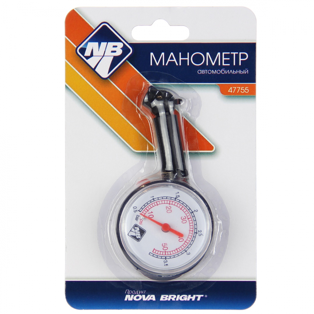 Манометр шинный "Nova Bright" в блистере (до 3.5 атм)