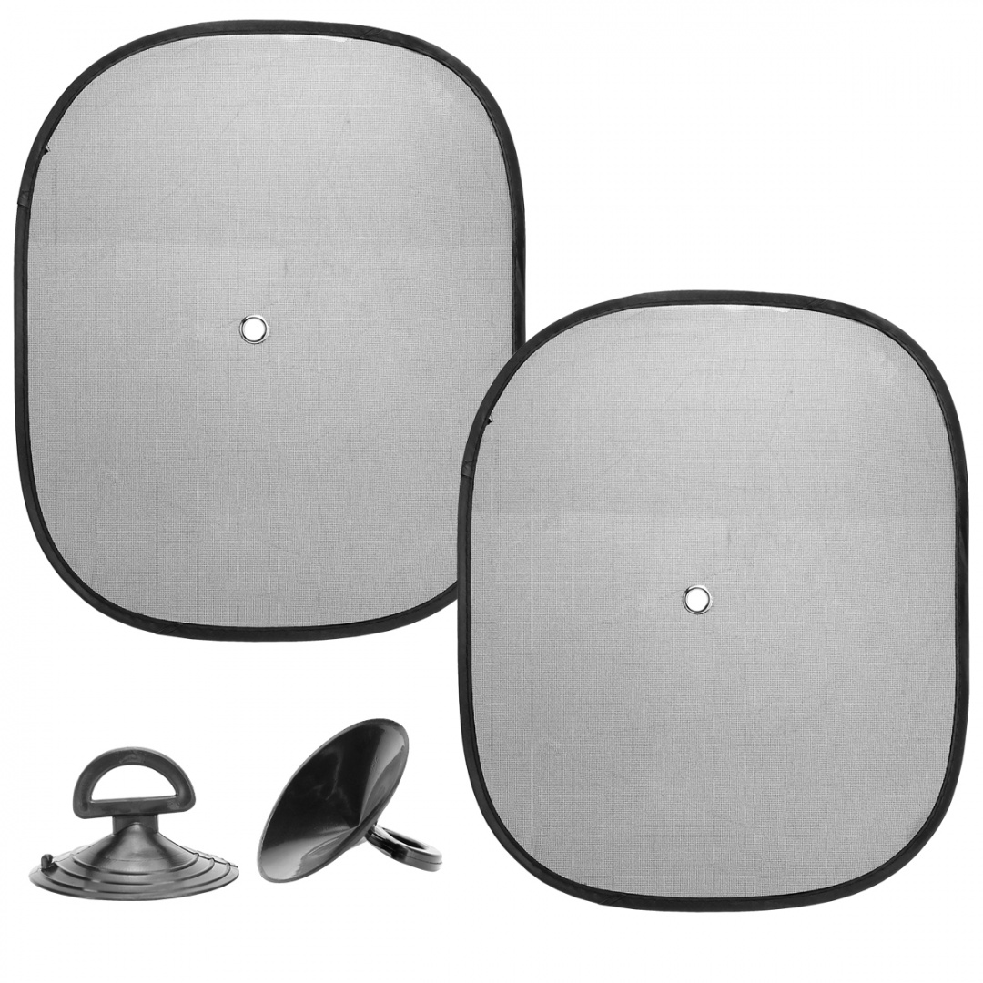 Штора солнцезащитная "Nova Bright" на присосках, для боковых стекол, черная, 44х36см (2шт)