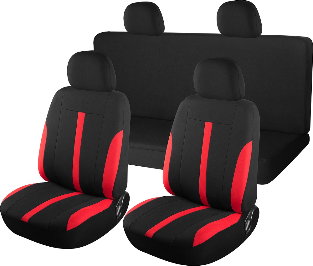 Чехлы на сиденья "Nova Bright-fusion" "ALEX" черно-красные (11 предметов)