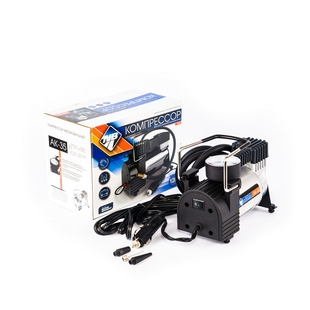 Компрессор "Nova Bright" АК-35, 35 л/мин., 150 PSI, 12В, металлический корпус, в сумке