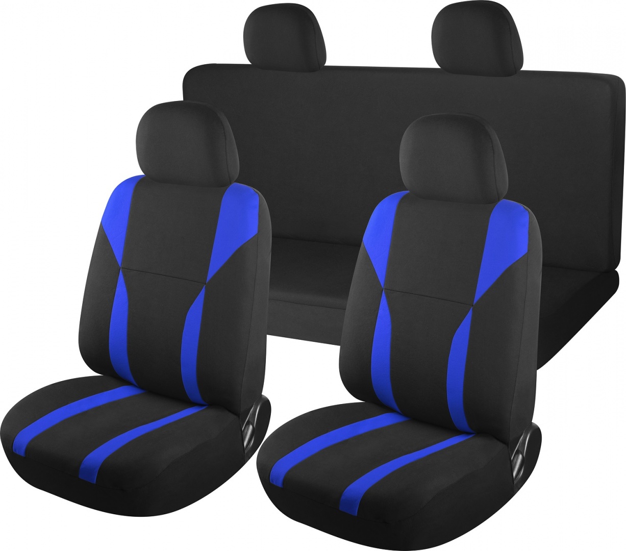 Чехлы на сиденья "Nova Bright-fusion" "ALEX" черные/темно-синие (11 предметов)