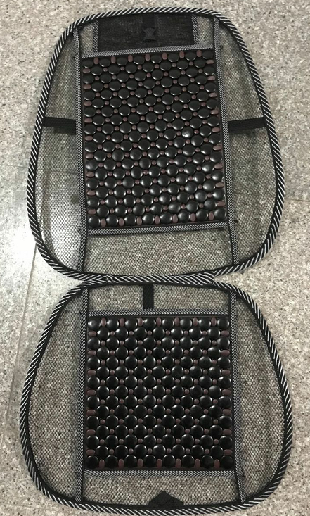 Накидка на сиденье "Nova Bright-fusion" массажная, сетчатая, с подголовником (деревянные пластины, черная) (132х52см)